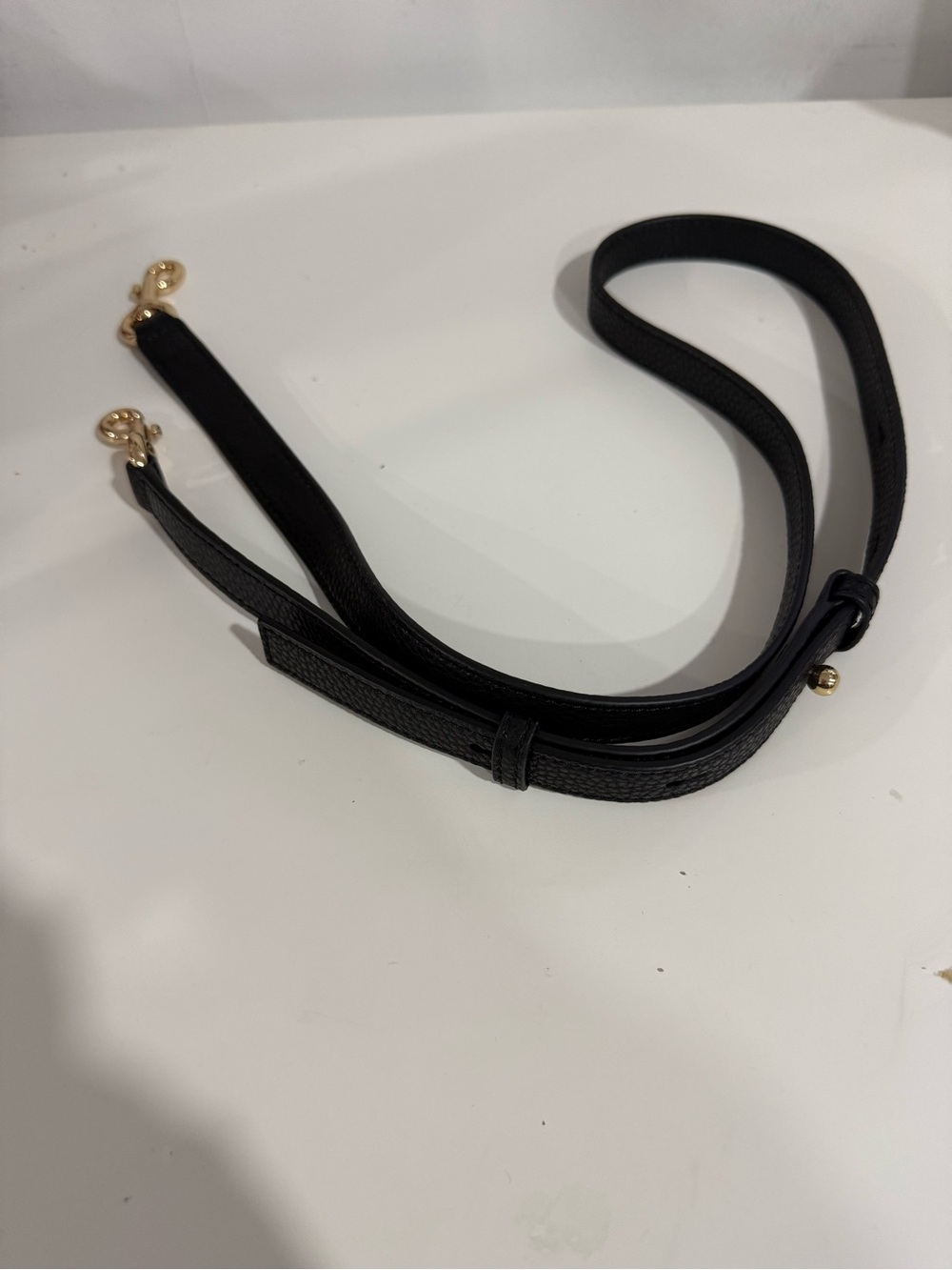 Marc Jacobs Black Leather Adjustable Purse Strap with Gold Hardware